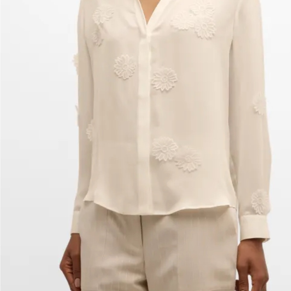 Elegant Cream Floral Women's Top
